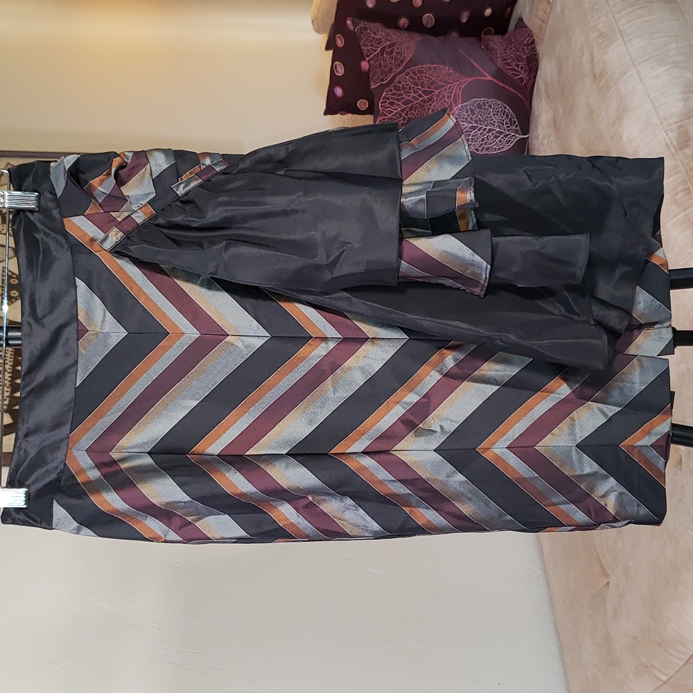 H&M Striped pencil skirt with side ruffle